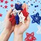18pcs 4th of July Star Rattan Decoration, Red Blue White Stars for 4th of July Independence Day Home Decor DIY Craft Vase Bowl Filler Table Decoration